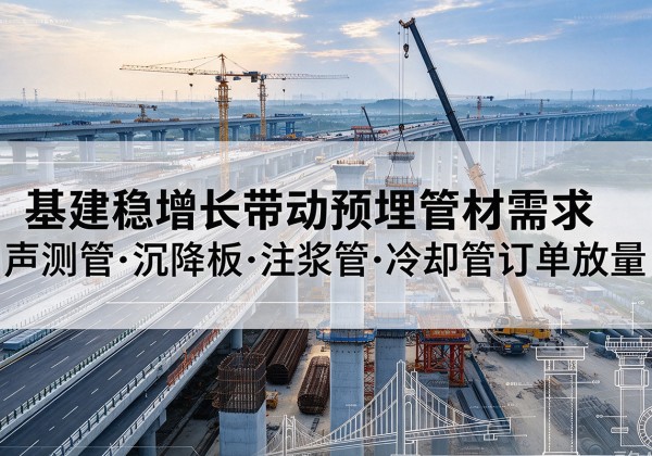 浈江基建稳增长带动预埋监测管材需求，声测管、沉降板、注浆管订单持续放量